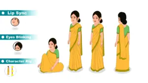 Adobe Animate CC Women in Yellow Saree Character Download