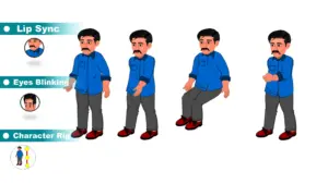 Adobe Animate CC Man Cartoon Character – Blue Shirt & Gray Black Pants | FreeToon.in