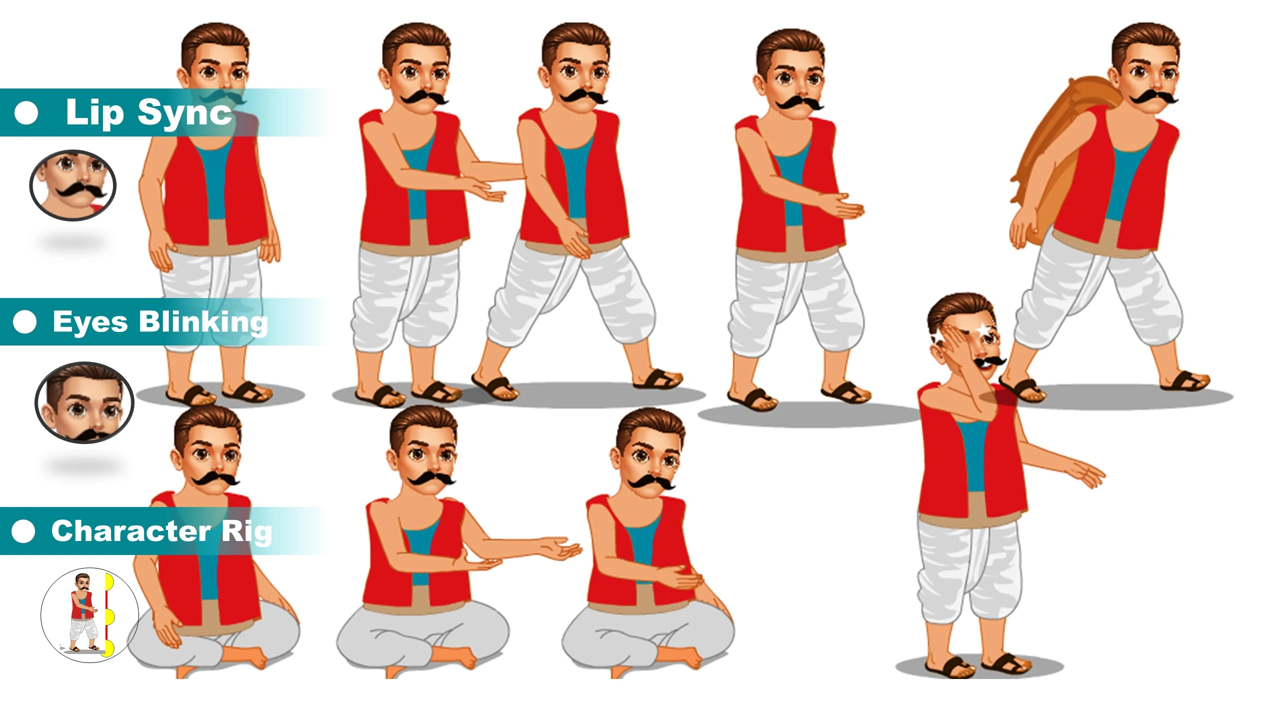 Adobe Animate CC Young Man Character Bundle – Download