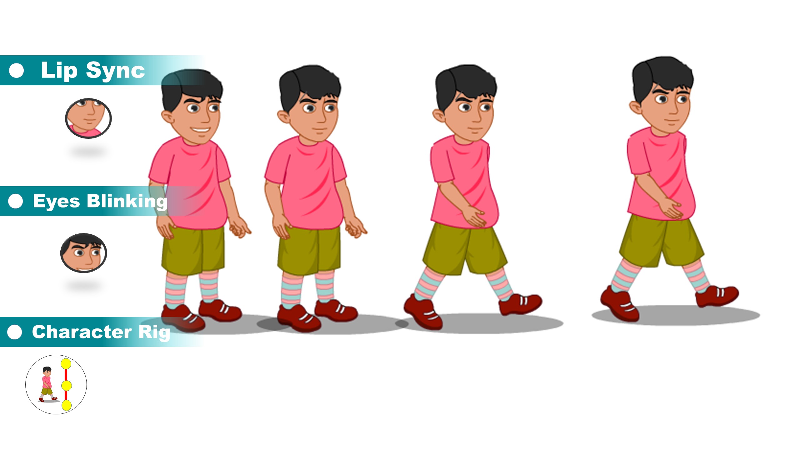 Boy Rigging Character for Adobe Animate CC | ToonVexa