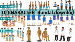 10 Male Cartoon Character Bundle for Adobe Animate CC – Ready-to-Rig & Animated Characters
