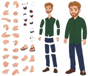 Cartoon Man Body Parts SVG – Male Character Anatomy, Body Parts & Human Figure Vector