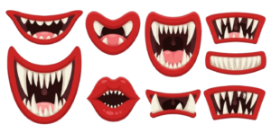 Horror Cartoon Face PNG & SVG | Ghost Mouth, Lips, Multipose Character