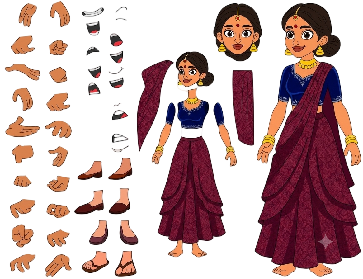 Women Cartoon Body Parts SVG PNG Download | Female Character Body Parts for Animation β ToonVexa