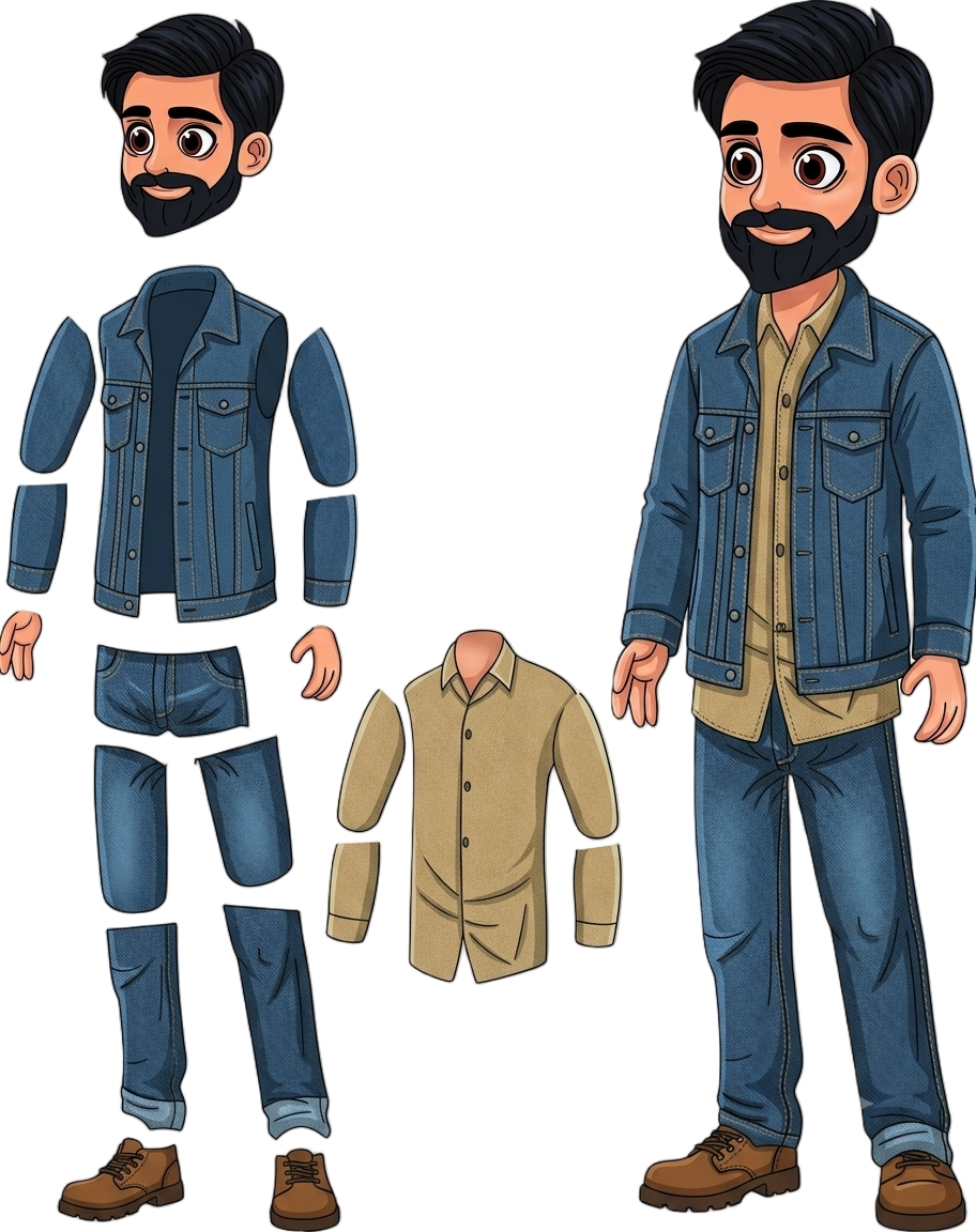 Businessman Cartoon Character sheet Body Parts SVG & PNG Download | ToonVexa - Image 2