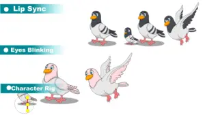 Pigeon Adobe Animate CC Cartoon Character Rigging | ToonVexa Download